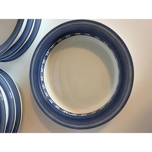 Dansk Belgian Blue Bistro Cafe Rimmed Soup Plates - Set of 8 - Picture 4 of 5